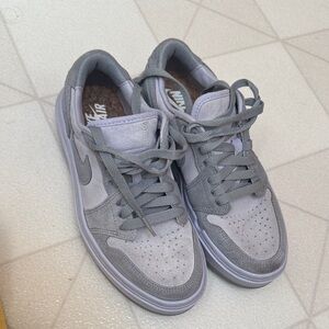 Nike Women's Light Grey Suede Low-Top Sneakers